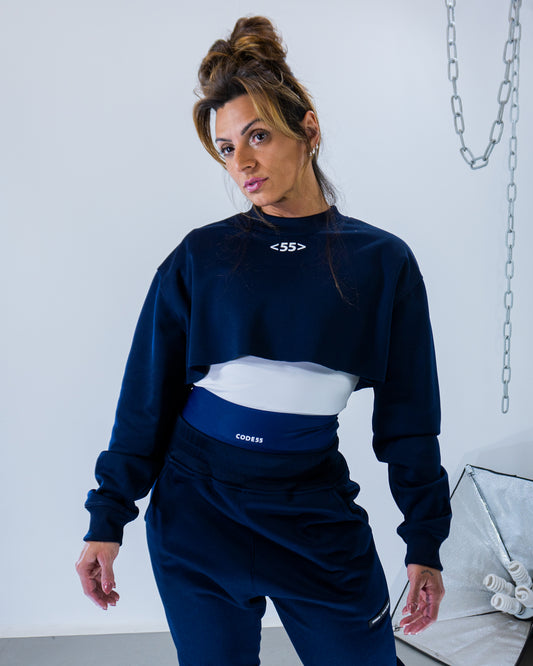 Moletom Cropped Chill 55 - Bleu