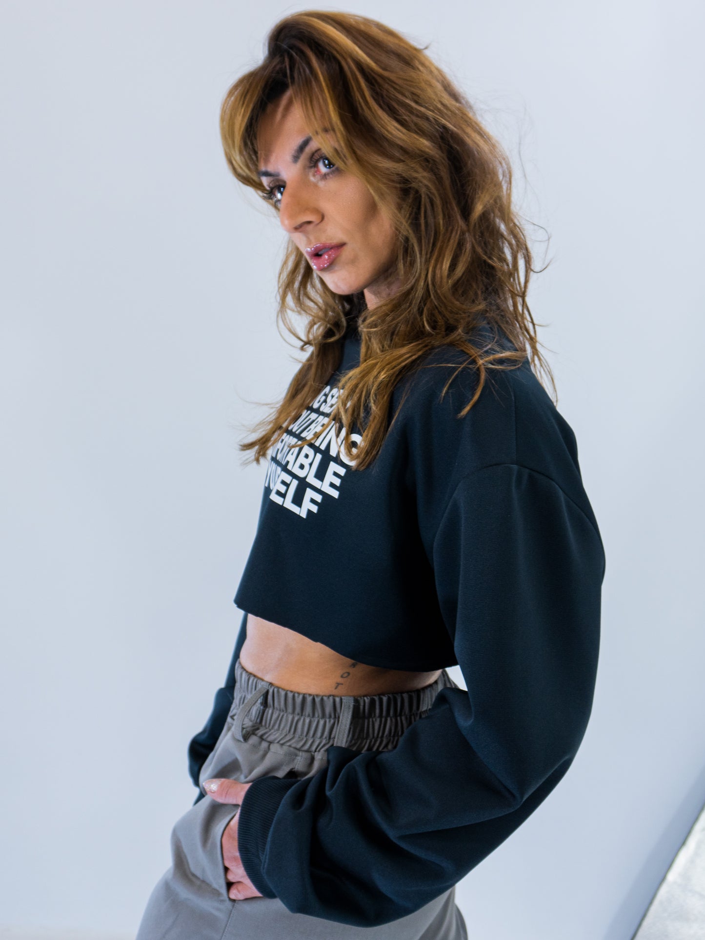 Moletom Cropped Sexy - Blck