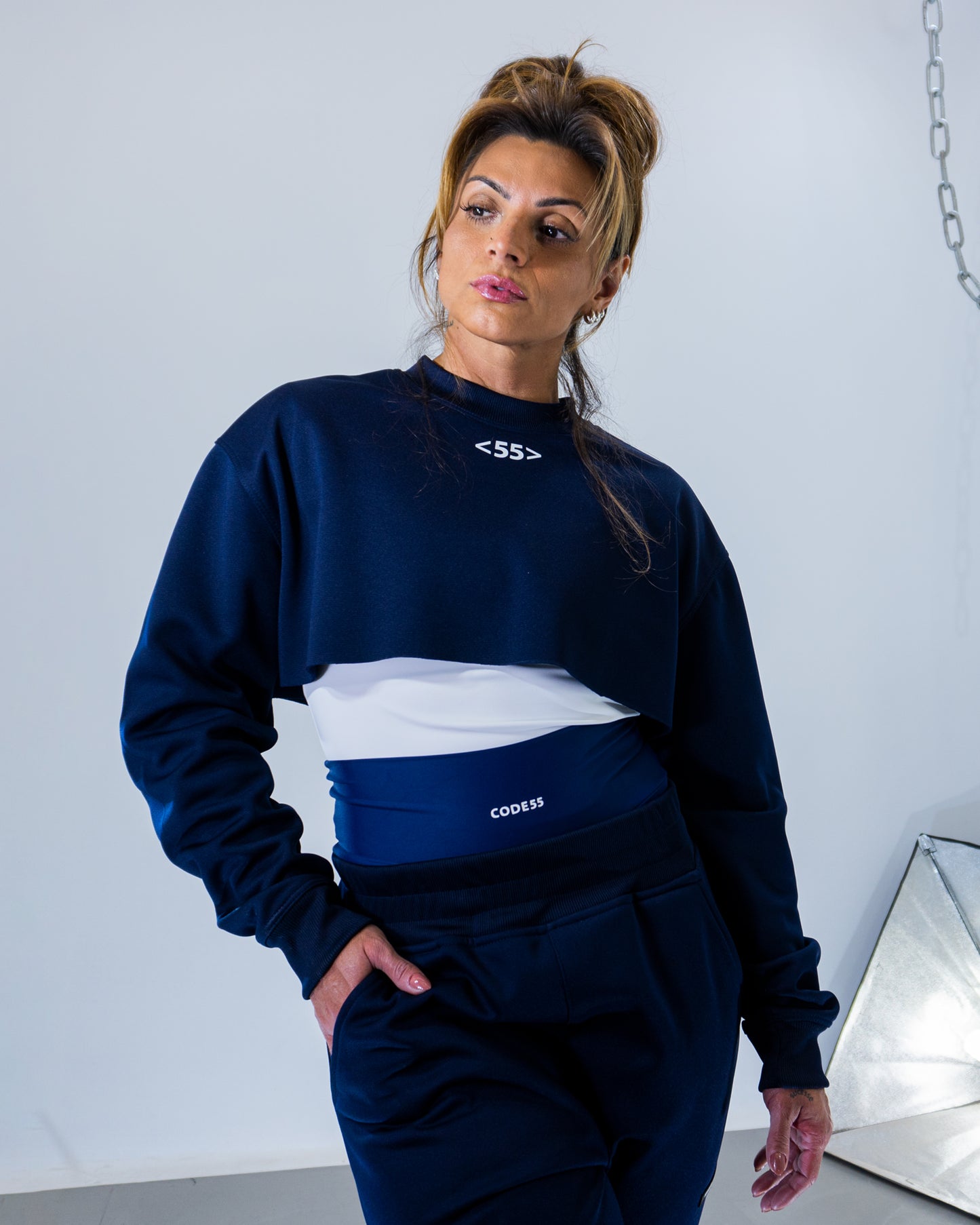 Moletom Cropped Chill 55 - Bleu