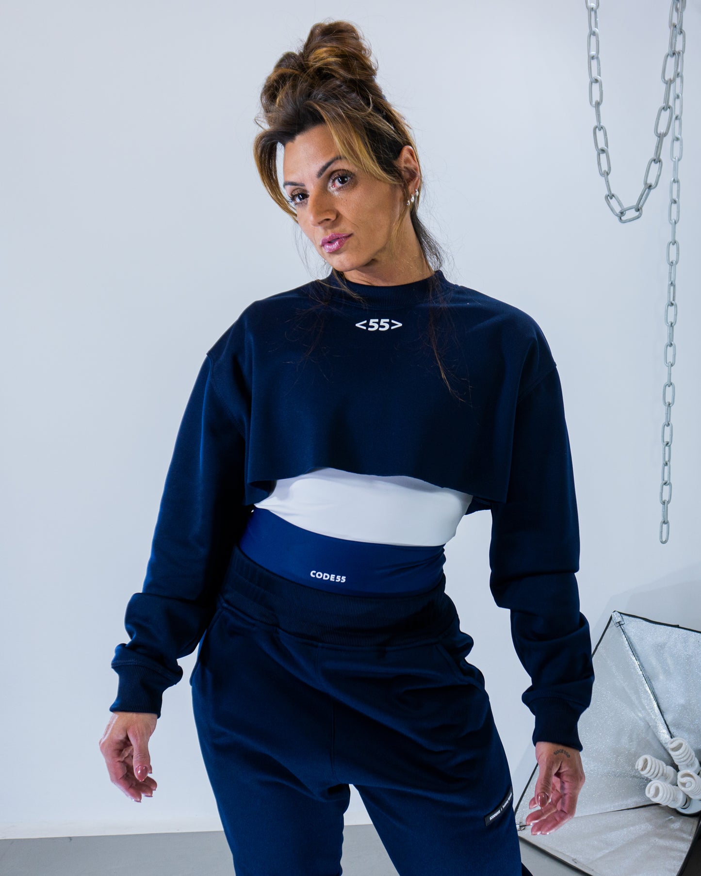 Moletom Cropped Chill 55 - Bleu