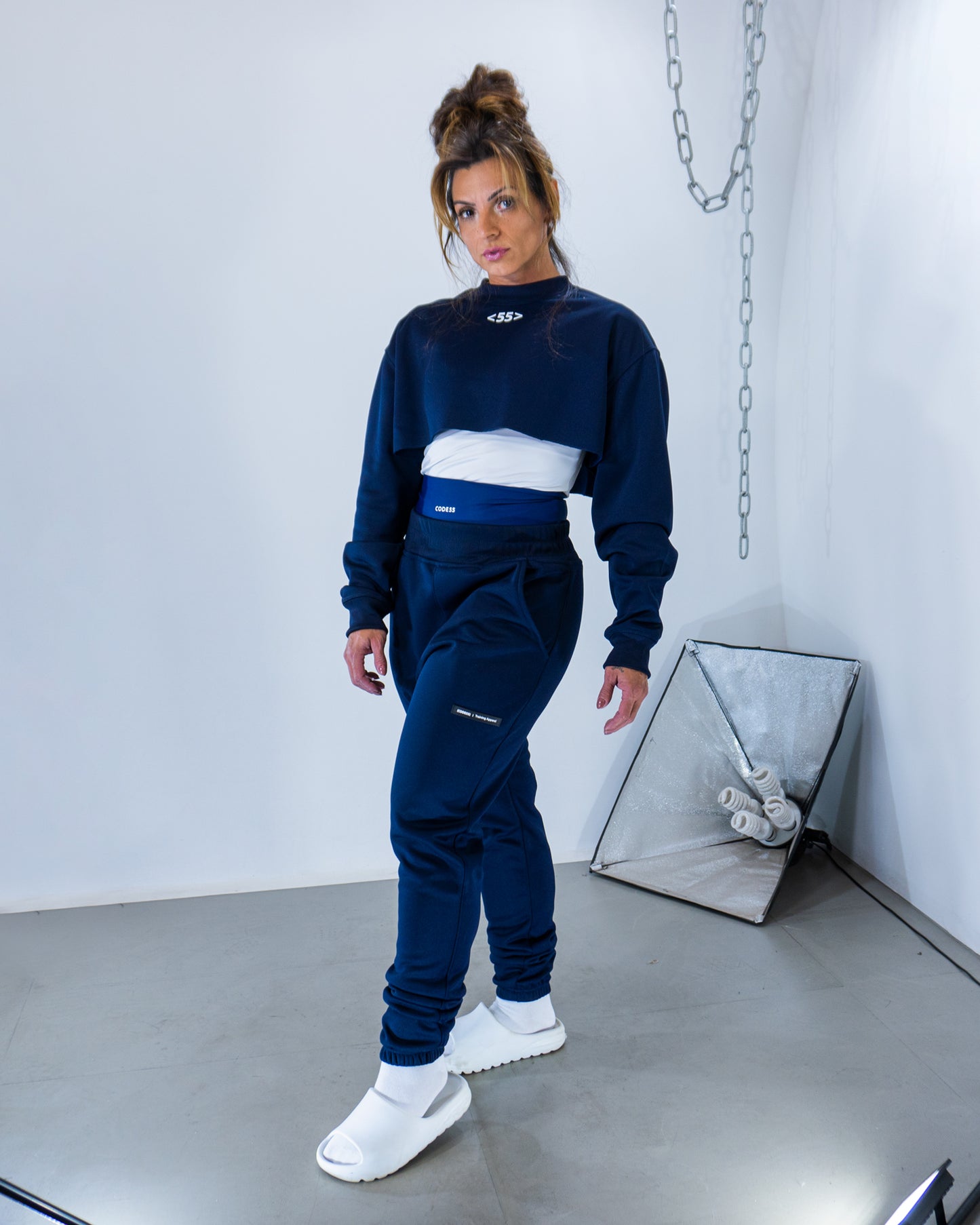 Moletom Cropped Chill 55 - Bleu