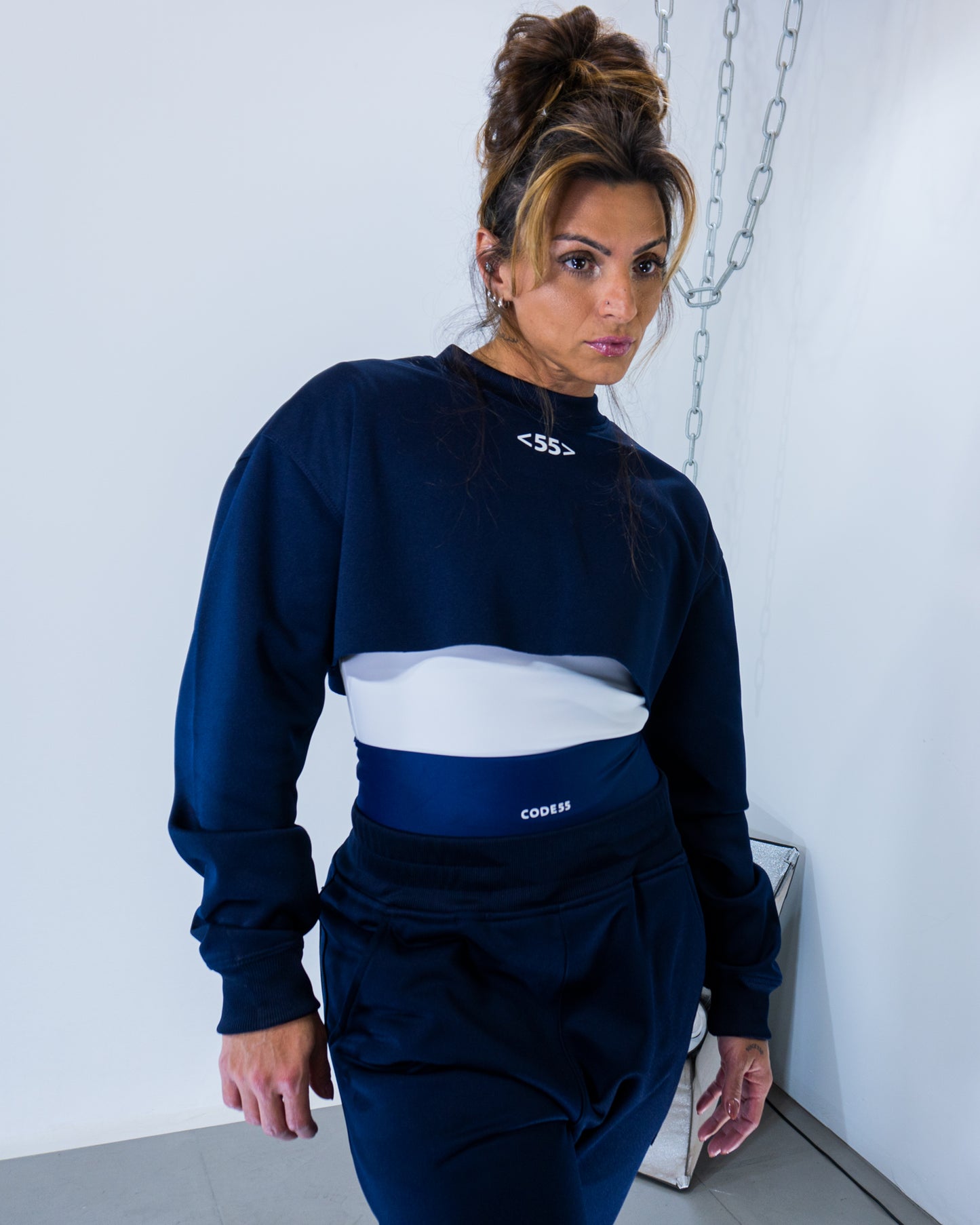 Moletom Cropped Chill 55 - Bleu